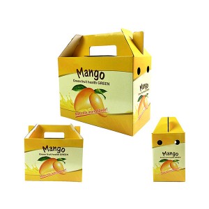 Custom Offset Printed Corrugated Fruit Packing Box with Handle