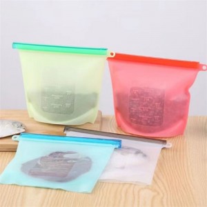 Reusable BPA free silicone food freezer bags smell proof bag 30oz 50oz 1000ml 1500ml set of 4