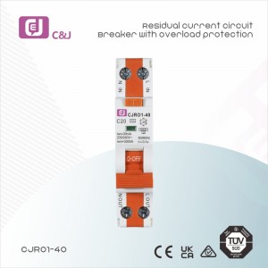 Professional China CJRO1-50 Residual Current Circuit Breaker with Over Current Protection (RCBOs) 230V 30mA 1p+N 32A 50A 3ka MCB RCBO