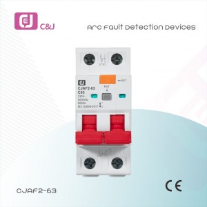 New design CJAF2-63 2P 6kA DIN Rail Arc Fault Detection Device AFDD