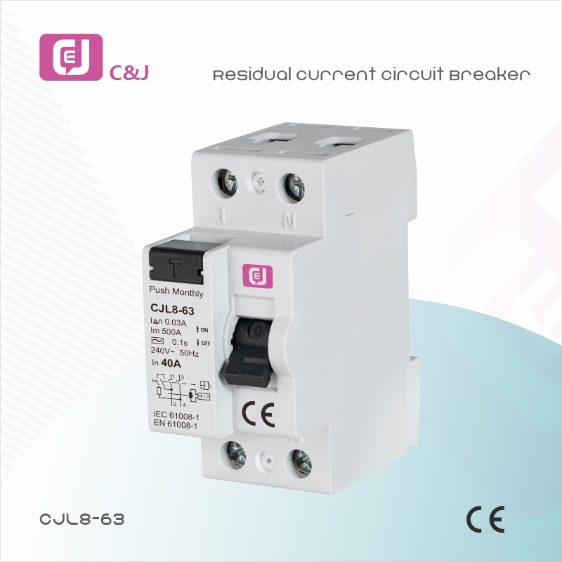 China Manufacturer CJL8-63 2p 63A 10ka 30mA 100mA 300mA MCB, RCCB, Residual Current Circuit Breaker
