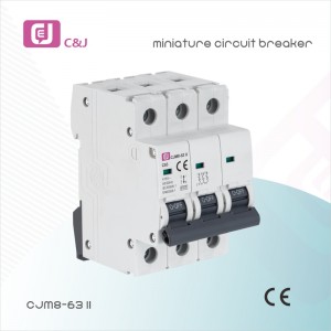 Factory price CJM8-63-II 1Phase-4Phase 6-63A 230/415VAC 6kA MCB Miniature circuit breaker with Din Rail installation