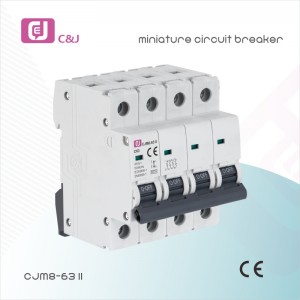 Factory price CJM8-63-II 1Phase-4Phase 6-63A 230/415VAC 6kA MCB Miniature circuit breaker with Din Rail installation