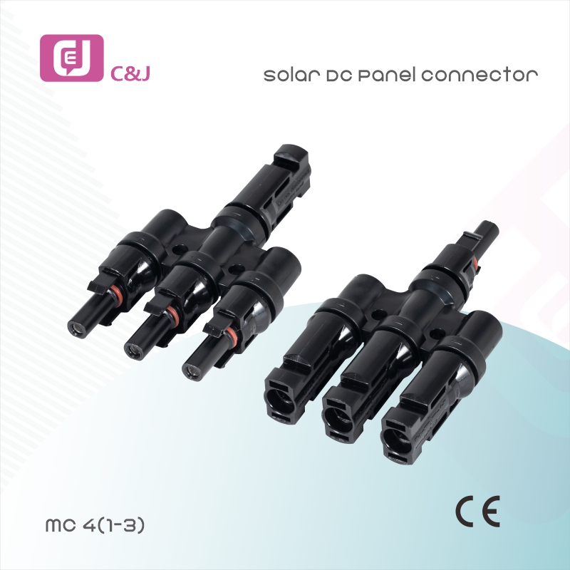 China Manufacturer MC4(1-3) Dustproof power T branch  Solar DC PV Panel Connector