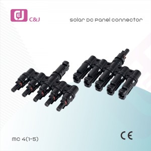 Hot sale MC4(1-6) T branch Male/Female Solar DC Panel Connector for PV System