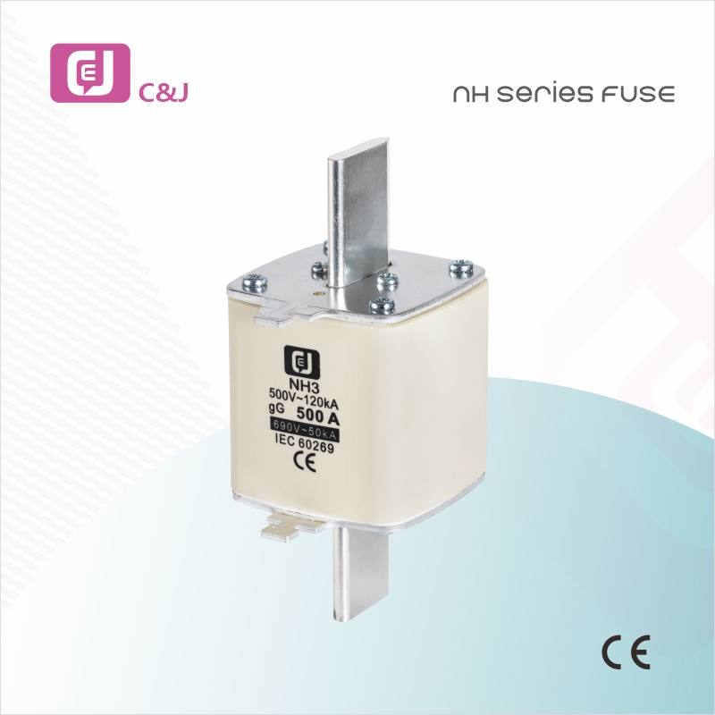 NH3 low voltage AC500V 690V DC440V Square Ceramic Fuse with fuse holder