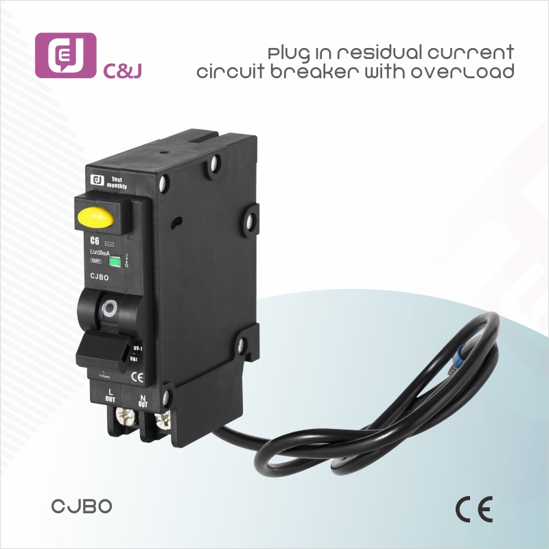 Plug in Type 1p+N 6/10ka Single Phase Earth Leakage Circuit Breaker RCBO