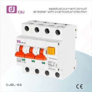 CE Certification Rcbo Exporter Residual Current Circuit Breaker With Overload Protection CJBL-63 4P  – C&J