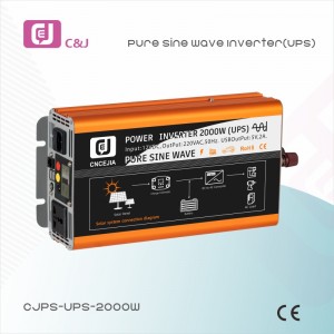 Manufacturer CJPS-UPS-2000W Solar Inverter with UPS Charge DC 12V/24V/48V to AC 110V/230V off Grid Power Inverter