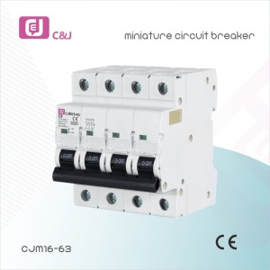 High Quality C&J 1p 2p 3p 4p Miniature Circuit Breaker MCB 6ka IEC60898 Standard B, C, D Curve 1 to 63A 18mm Width Factory Price