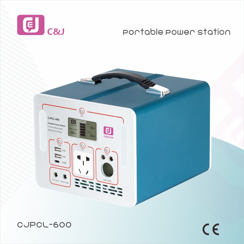 CJPCL-600W Portable Power Station Power Supply Pure Sine Wave Inverter Power Inverters （Blue）