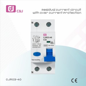 CJRO3-40 1p+N RCBO ELCB Residual Current Circuit Breaker with Overcurrent Protection