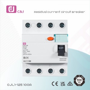 Cjl1-125-B 100A 4p RCCB ELCB MCB Residual Current Circuit Breaker