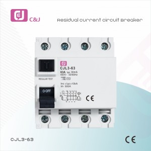 CJL3-63 4p 25-63A 400V 415V RCCB Type A/Type AC Residual Current Circuit Breaker