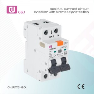 China Supplier CJRO5-80 Magnetic Type 2P 32A 6kA Low Voltage RCBO Electronic Circuit Breaker