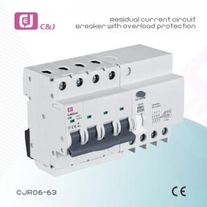 China factory CJRO6-63 4P Electronic type 6-63A Residual current circuit breaker with overload protection
