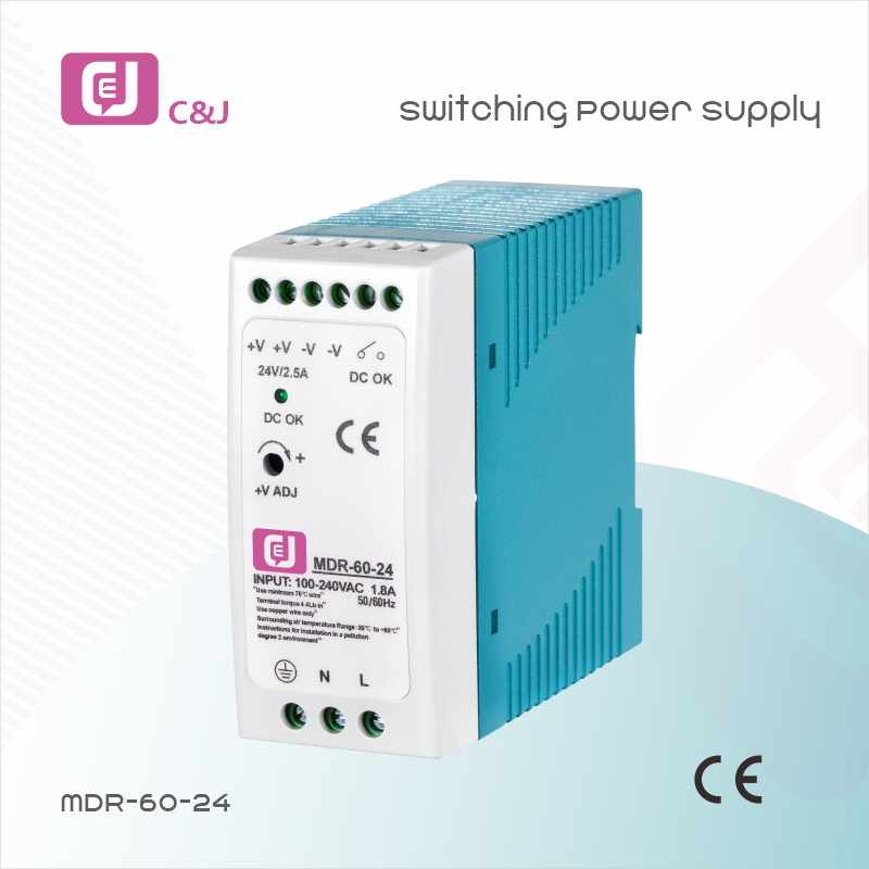 MDR-60-24 New Style AC to DC 100W Industrial DIN Rail Single Output Switching Power Supply