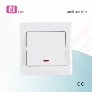 EU Standard Wall switch 1 Gang Electrical Power Light Switch Control with Indictor