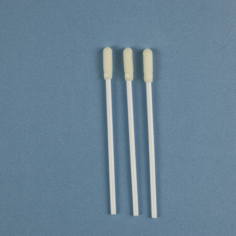 8cm Rigid PP Stick EO Sterile Foam Swab White PP Stick Sample Collection Oral Swab Featured Image