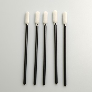 4.5″ Open-Cell Sponge Q Tips Black PP Stick Cleanroom Foam Swab