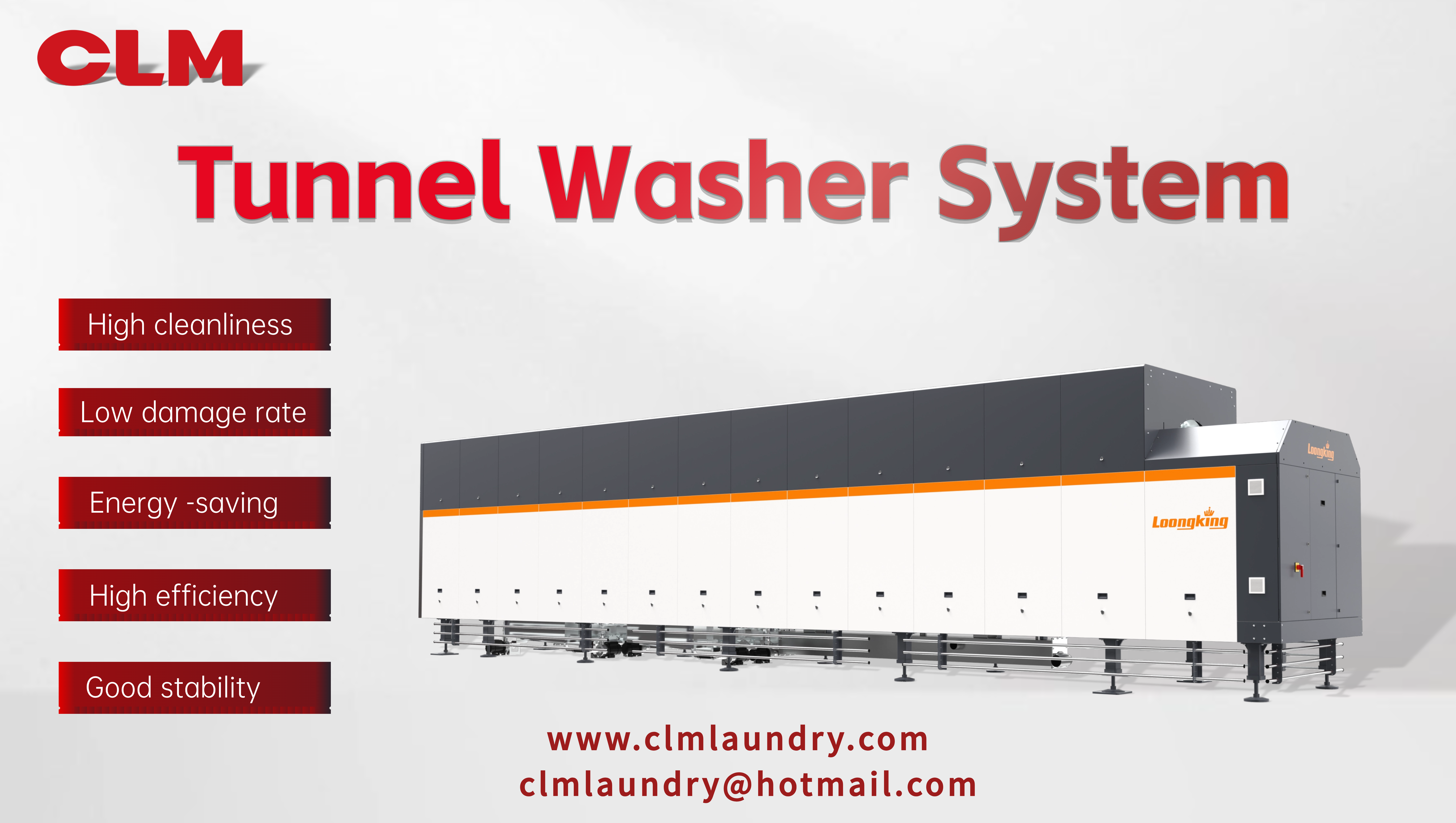 CLM tunnel washer system achieves a washing capacity of 1.8 tons per hour with just one employee!