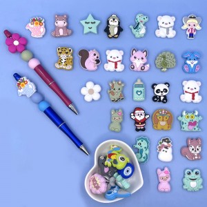 Chang Long Baby Chang Long Baby Silicone Teether Beads Custom Cute Animal Character Silicone Focal Cartoon Beads For Pen Making