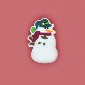 Snowman Christmas Bead Silicone Baby Teething Focal Bead For Pen Making Bracelet Keychai