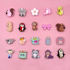 Chang Long Baby Silicone Teether Beads Custom Cute Animal Character Silicone Focal Cartoon Beads For Pen Making