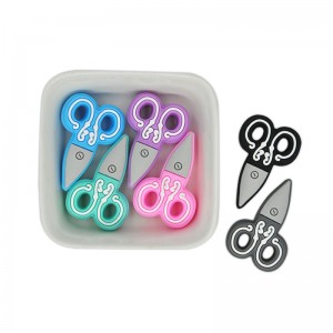 Food grade scissors shape baby teething silicone character focus bead pen