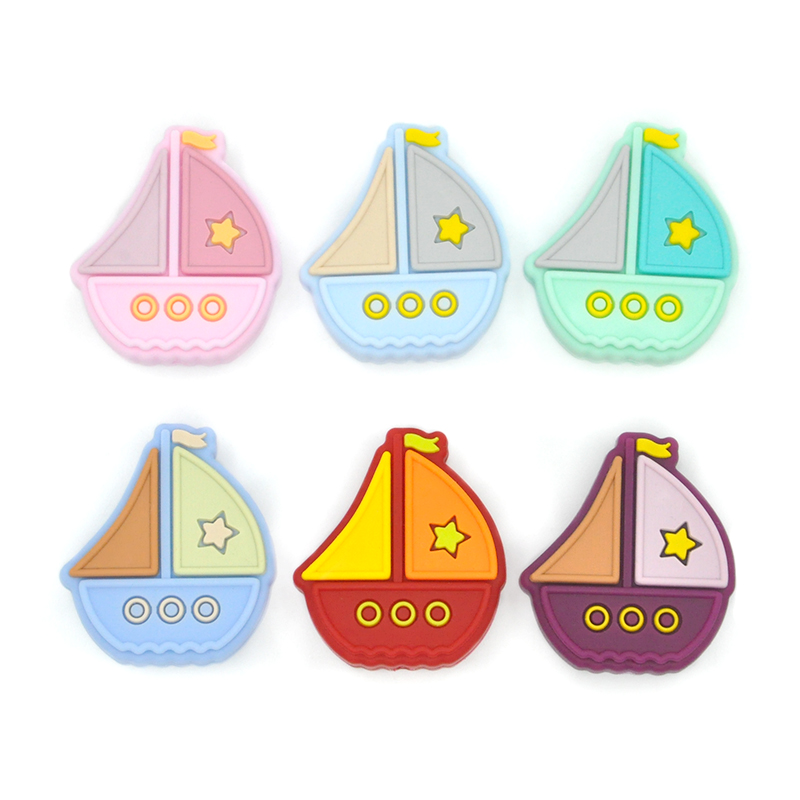 Bpa free boat baby silicone chew  toy beads silicone beads