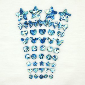 Food Grade various blue Leopard Print Chewing Silicone Beads