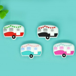 Hot Sale Camper Shape Baby Chew Silicone Focal Beads