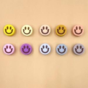 New Beads DIY Pacifier Chain Bracelet Baby Teething Toys Smile Focal Loose Silicone Bead For BallPen Making