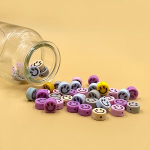 New Beads DIY Pacifier Chain Bracelet Baby Teething Toys Smile Focal Loose Silicone Bead For BallPen Making