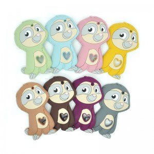 Cute sloth silicone baby soothing teether toy Wholesale
