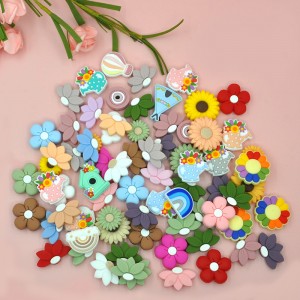 Chang Long Food grade pendant DIY pacifier chain accessories baby teething toys small fresh flower glue pendant focus beads