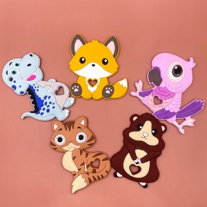 Popular Style Colorful animal shape custom Baby Teether Chew Toy Silicone Teether
