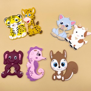 Good Selling BPA Free DIY Pacifier Clips Baby Teether Silicone Animal Teether Baby Oral Care DIY Teething Toy