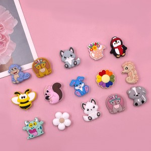 Chang Long Baby Silicone Teether Beads Custom Cute Animal Character Silicone Focal Cartoon Beads For Pen Making