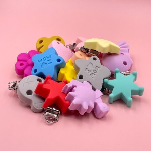 Wholesale Silicone Dummy Pacifier Chain Accessories BPA Free Nursing Teething Toys Baby Pacifier Clips Holder