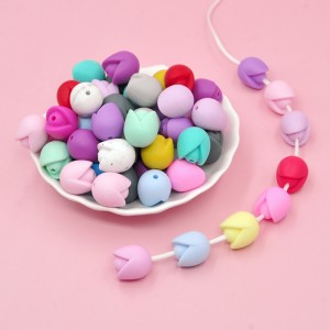 Best quality Soft Silicone Beads - Bpa Free Colorful Tulip Teething Silicone focal Beads wholesale – Chang Long