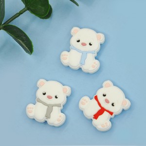 Beads For Pen Making Christmas Silicone Focal Bear Beads For Teething Factory Custom Soft Silicone Baby Teether Bead