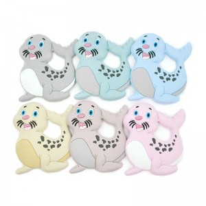 Cute sea lion Silicone Teether Baby Wholesale Factory Silicone Teether