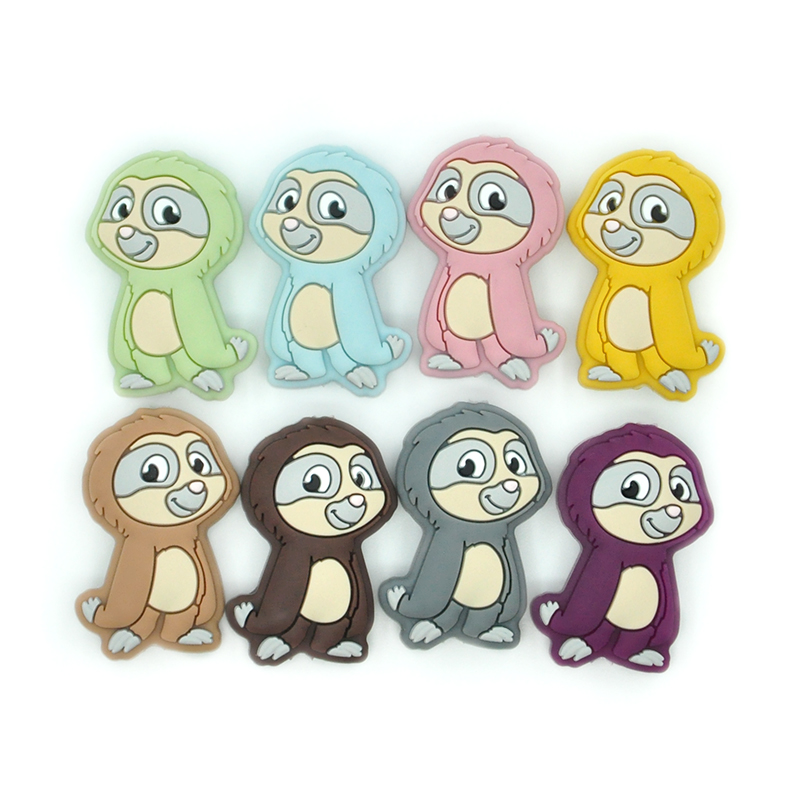2022 New sloth baby teething DIY silicone beads for pacifier