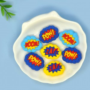 New 2023 Pow explosion shape baby teething cartoon silicone focal beads for jewelry making
