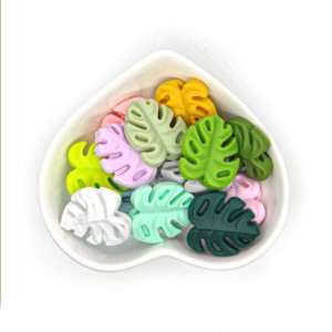 Chewy Food Grade Silicone Focus Beads Cute Leaf Shape Beads Character Bead Pen Mix