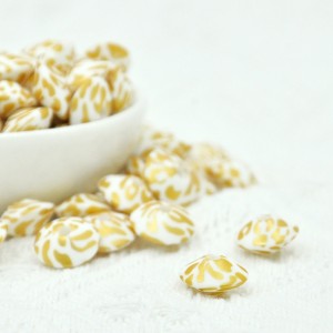 Custom food grade various Gold printed leopard beads Silicone Beads