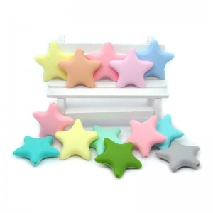 Baby Chewable Toys Food Grade big star shape Silicone beads