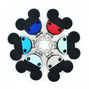 Factory For New Design Soft Silicone mickey Baby Silicone Baby Pacifier Chain Clips with Teether