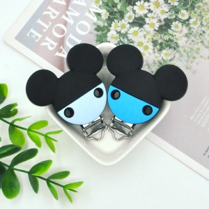 Cute Mickey silicone pacifier clip manufacture silicone clips